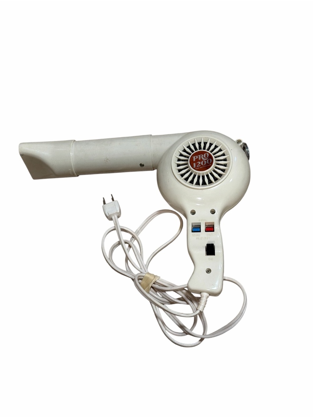 Vintage Pro 1200 Hair Dryer Styler Cream Retro Beauty Salon Tested Working